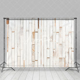 Aperturee - Aperturee Fuzzy Wood Wall White Beige Stripe Abstract Backdrop